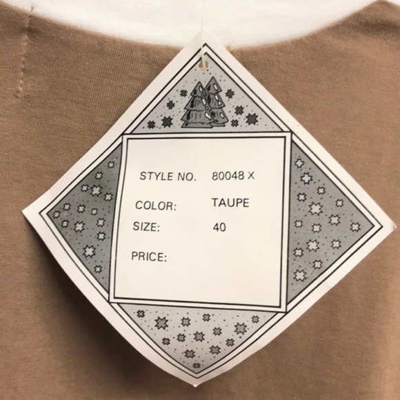 Cusp Brown White Polka Dot Stripe Print Long Sleeve Cotton Shirt Plus 0X NWT - Picture 6 of 6